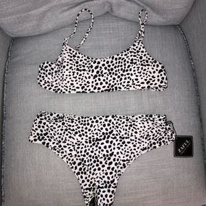 Polka dot bikini high rise bottoms